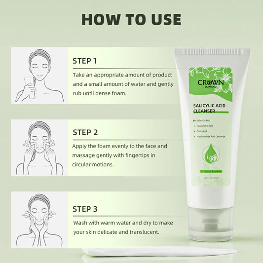 🧴 Nettoyant Visage 3% Acide Salicylique – Anti-Acné, Hydratant & Exfoliant