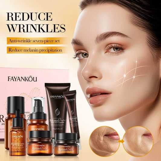Coffret Soin Visage Anti-Rides au Rétinol & Peptides – 7 Produits Nourrissants & Régénérants