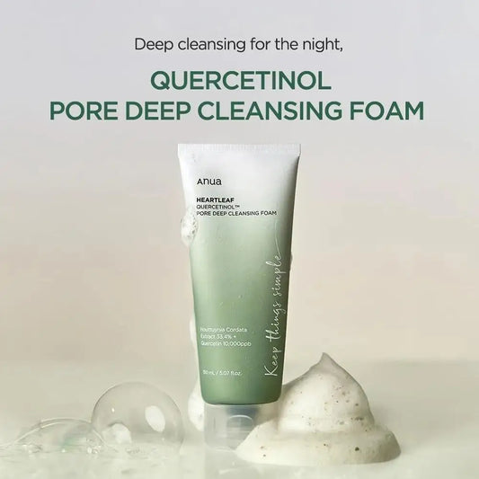 🧴 Anua Heartleaf Quercetinol Pore Deep Cleansing Foam – Mousse Nettoyante Anti-Acné & Purifiante